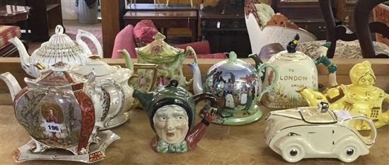 Art Deco car teapot & nursery rhyme teapot & 7 others (9)
